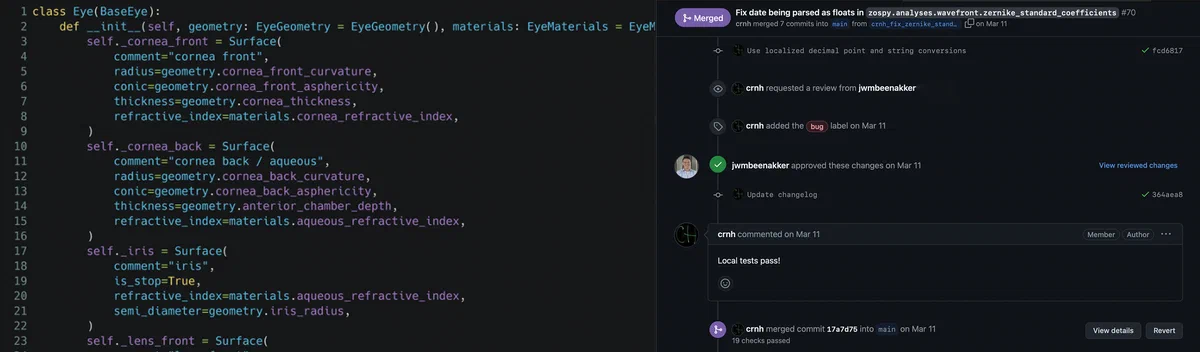 Researcher writing open-source code for ocular MRI analysis at Leiden UMC